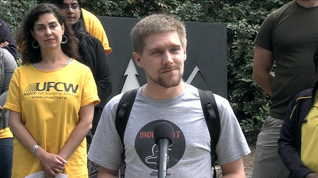 REI workers, Councilmember Sawant celebrate victory outside flagship 7/26/16