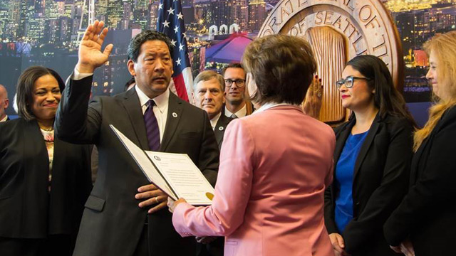 Council President Bruce Harrell takes Oath of Office for Mayor 9/13/17