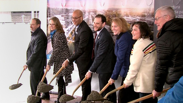 Local leaders celebrate groundbreaking on Northgate pedestrian & bike bridge
