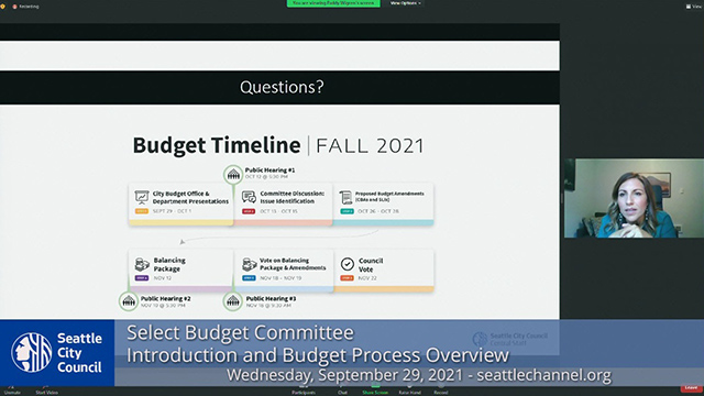 Select Budget Committee Session I 9/29/21