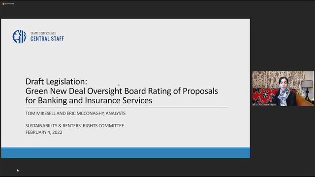 Sustainability & Renters' Rights Committee 2/4/22