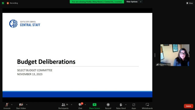 Select Budget Committee 11/13/23 Session I